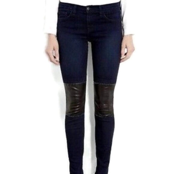 ⭐️🌴J Brand Lamb Leather Patch Jeans - Picture 12 of 12